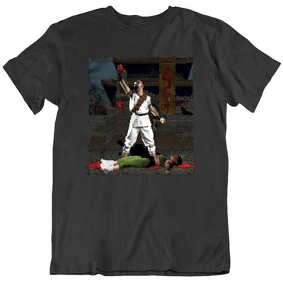 Mortal Kombat Retro Classic Fatality Kano Heart Rip Fan  T Shirt