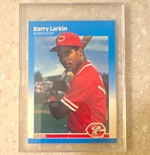 Fleer 1987 Barry Larkin #204 Glossy Parallel Rookie Cincinnati Reds MLB Card. rookie card picture