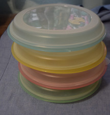 Microwave Divided Plates With Vented Lids - Set of 4 in Assorted Colors