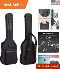 Lightweight Black Padded Electric Bass Guitar Gig Bag with Multiple Carry Opt...