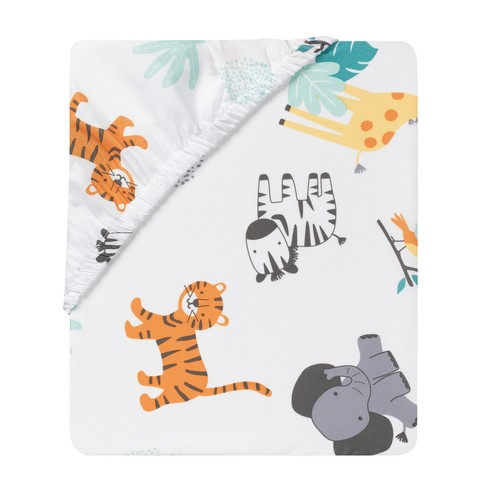 Bedtime Originals Mighty Jungle Animals Baby/Infant/Toddler Fitted Crib Sheet - Picture 3 of 5