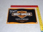 VINTAGE HARLEY DAVIDSON MOTORCYCLE PARTS 12" PORCELAIN METAL GASOLINE & OIL SIGN
