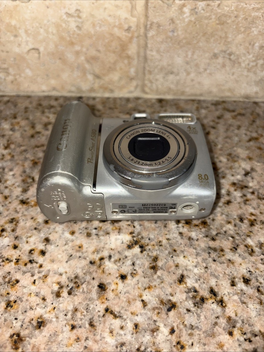 Canon PowerShot A580 8.0MP Digital Camera - Silver for sale online