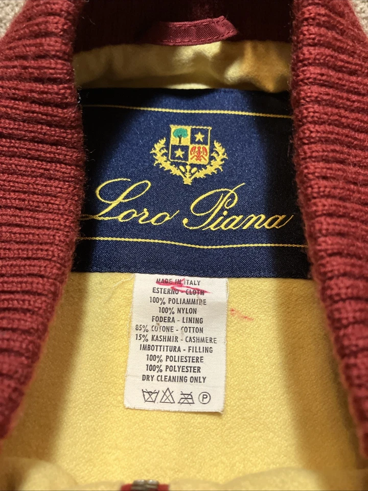 Chaleco acolchado con cremallera completa forrado de cachemir rojo Loro Piana para hombre M Foto 3 de 4