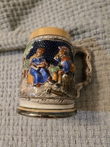 Vintage German Inspired Beer Stein Made In Japan 18 Ounce Raised Design