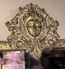Antique Pair Of 1880s Ornate  Brass Sconces Beveled Mirrors 3 Candleholders Each — photo 3