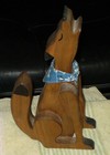 Handmade Wooden Howling Coyote Figurine — photo 2