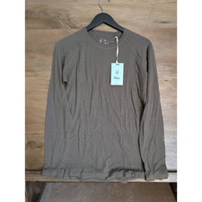 Ibex T-Shirt Mens Medium Olive Drab Woolies Pro Tech Long Sleeve Crew Neck NWT