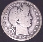 1898-S  BARBER SILVER HALF DOLLAR 50C