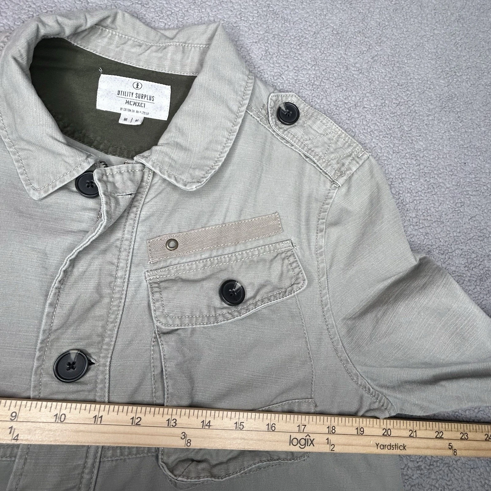 Cotton On Utility Surplus Jacket Mens Medium Harajuku Field Jacket Cargo Skull - product detail image 8