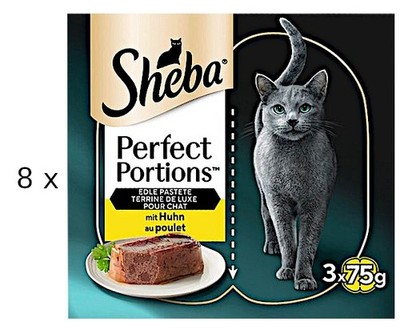 24 x 75 g Sheba Perfect Portions - Edle Pastete mit Huhn (  19,97/kg) für Katzen