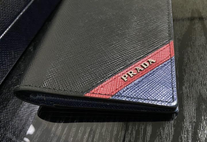 Prada Black Saffiano Leather Long Wallet with Triangle Logo