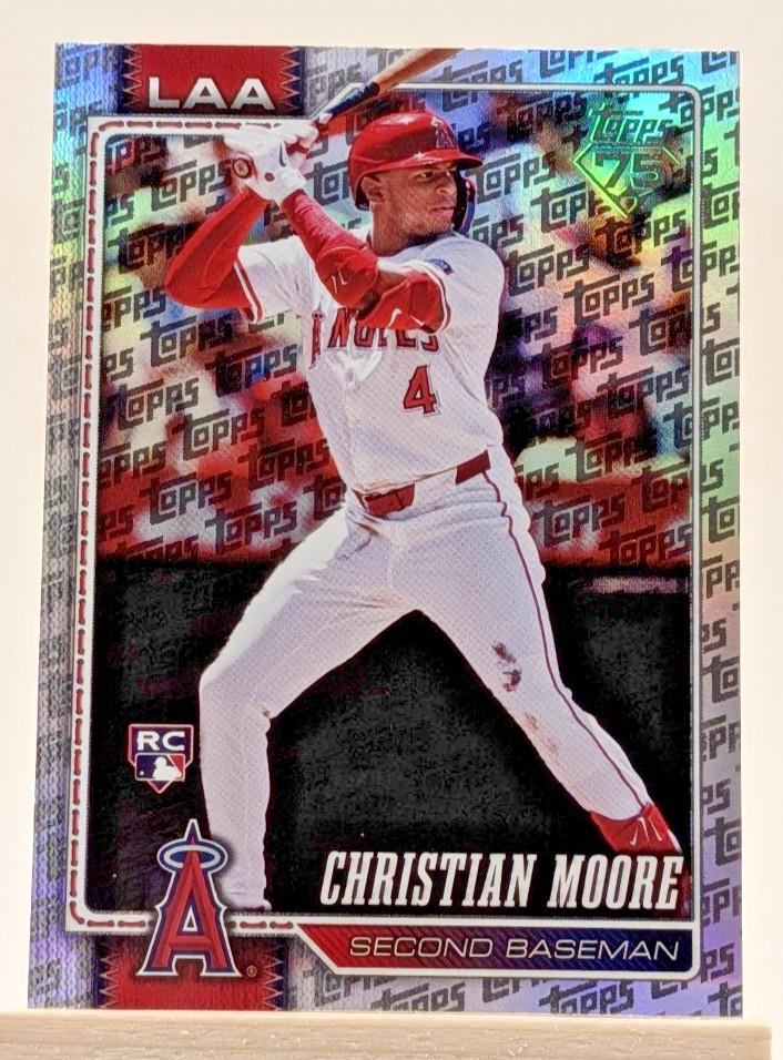 2026 Topps #147 Christian Moore Topps Logo Foil Pattern