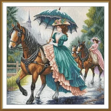 Creative Сross Stitch Embroidery Kit "Lady of the rain" Nova Sloboda