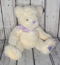 13" Vintage Russ Berrie ANYA White  Purple Teddy Bear Plush Embroidered Crown