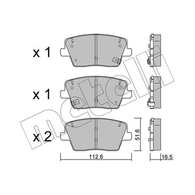   METELLI BREMSBELAGSATZ SCHEIBENBREMSE HINTEN 5830250A30 NEU DE STOCK
