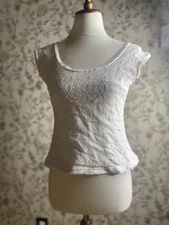 Val Mode Size Medium White Top Blouse Vintage 