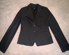 Ann Taylor Blazer Jacket Women Sz 2 Black Pockets Single Breasted Two Button