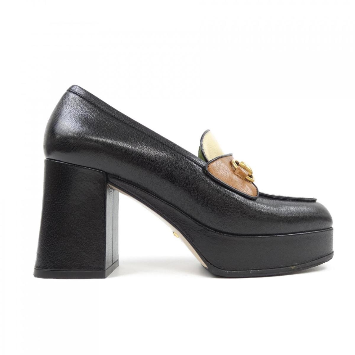 GUCCI Shoes Pumps Heel EU 36 US 6 Black Beige Brown Authentic thumbnail 16