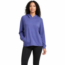 BCG Womens Purple Cowl Neck Hoodie Pullover Pocket Long Sleeve Large