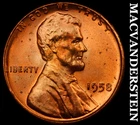 1958 Lincoln Wheat Cent - Choice Gem Brilliant Unc  No Reserve  #J7888