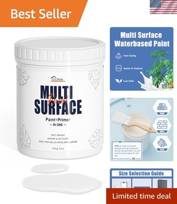 Effortless White Paint, 5 Oz - No Sanding, Fast Drying for Interior/Exterior Use