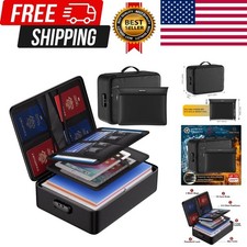 Fireproof Document Bag with Lock,File Organizer Set with Zipper Money Case,5 ...