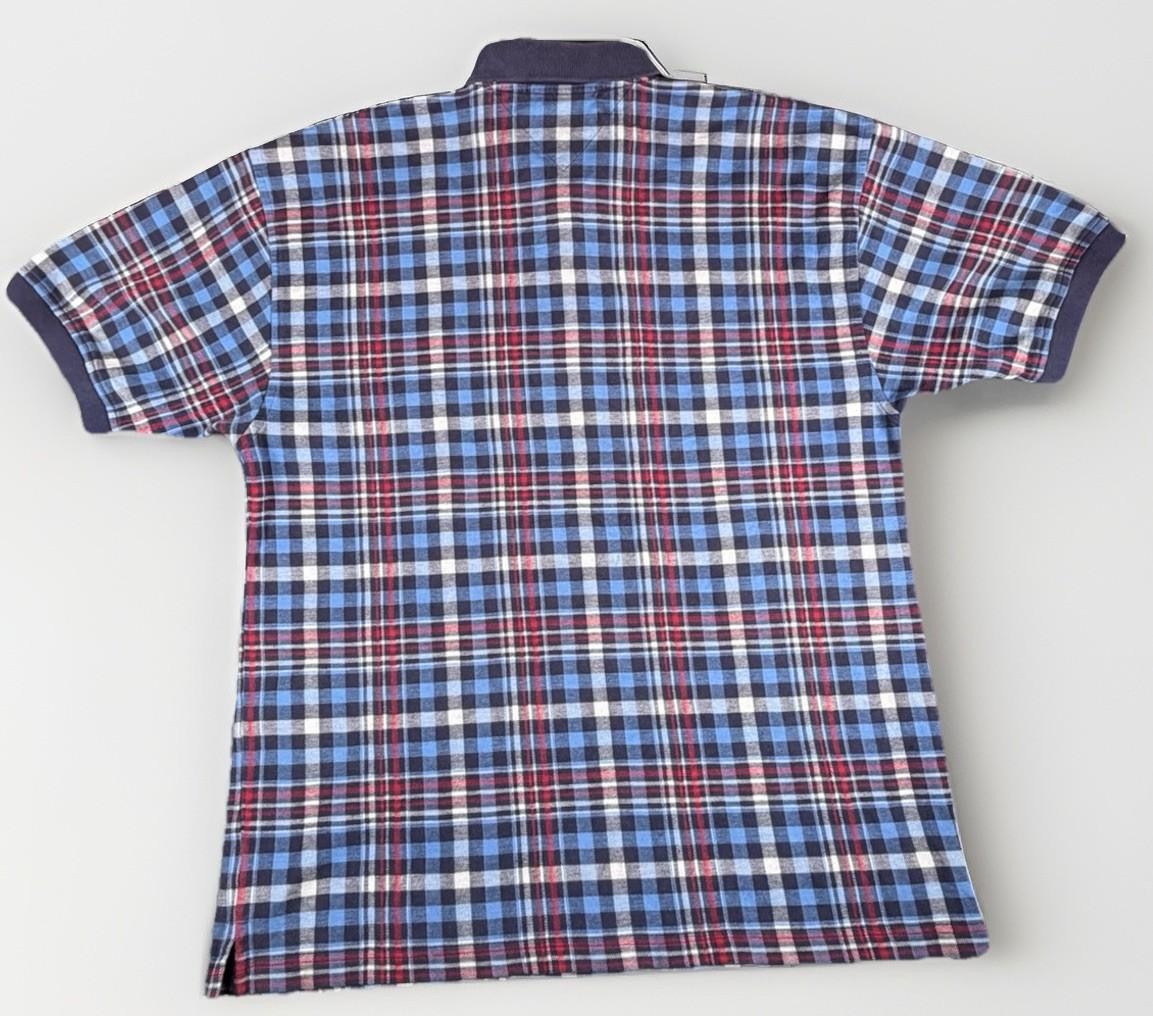 Vintage Tommy Hilfiger Plaid Polo Shirt Mens L Blue Red 90s Cotton thumbnail 6