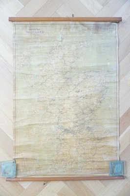 1960 Railway Clearing House RCH Map of Scotland Poster Linen Backed 