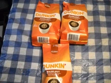 Dunkin Donuts Ground Coffee Hazelnut  3 Bags 7oz