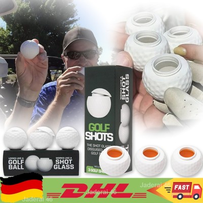 3Pcs Golf Shots - Golf Ball Shaped Shot Glass For Golf Sports Lovers Gifts