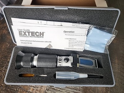 EXTECH RF40 Portable Battery Coolant Refractometer with Case & Accessories