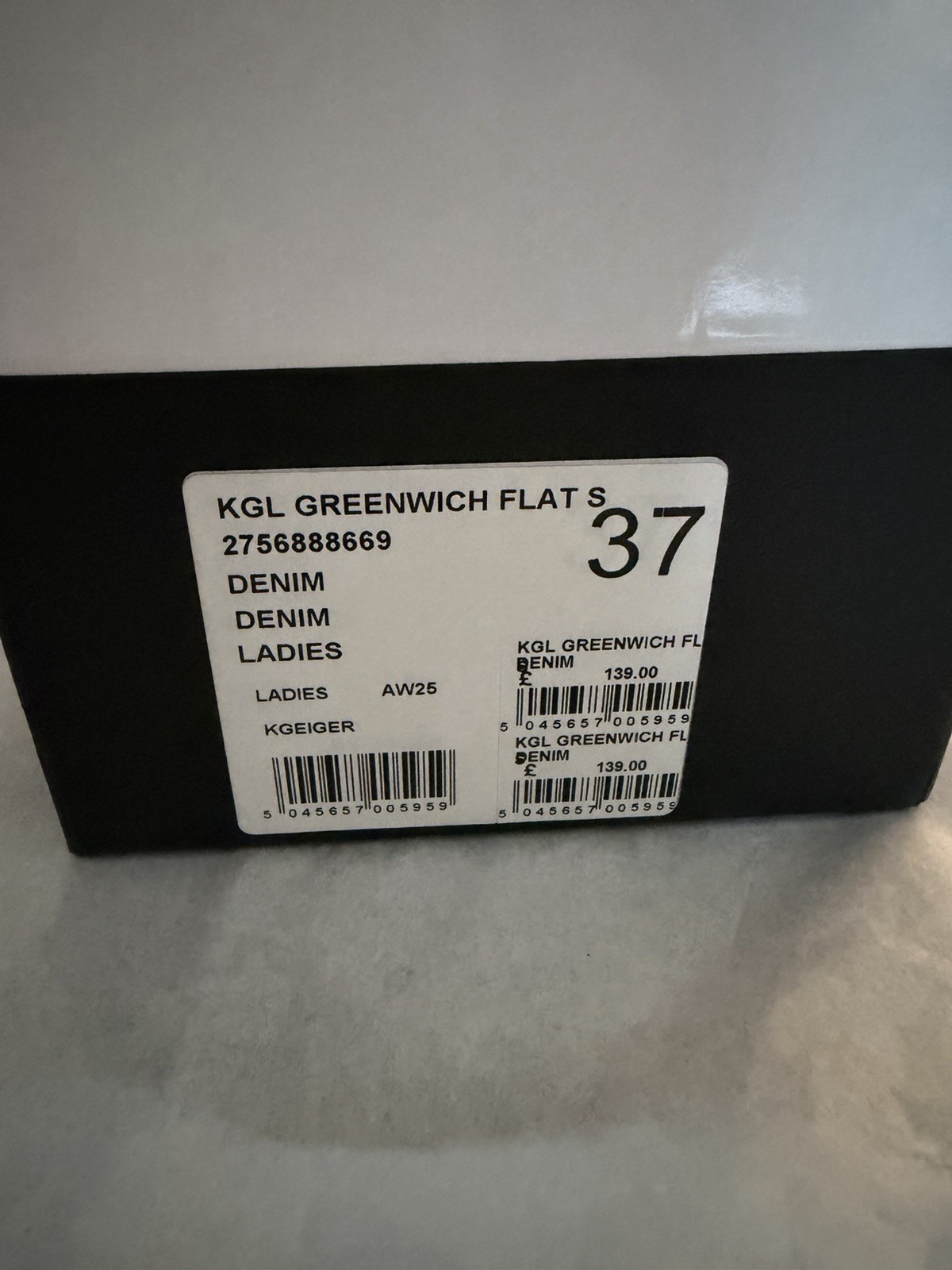 Kurt Geiger Greenwich Denim Flats Size UK 4 Worn Once Fast Delivery image 3