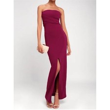 Lulus Own the Night Strapless Maxi Dress S