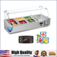 40 Countertop Condiment Refrigerated Salad Sandwich Prep Station Wglass Shield