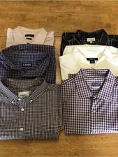 Men's Clothing Lot of 6 Button Down Long Sleeve Dress Shirt Plaids Size XXL