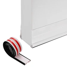Under Door Draft Stopper, Folding Door Draught Excluder Noise Blocker, White