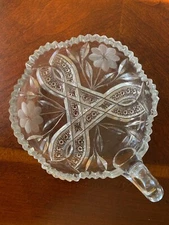 Antique ABP American Brilliant Period Cut Glass Nappy Dish 6” Diameter sawtooth