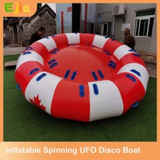 Bote discoteca inflable giratorio OVNI de 13 pies tubo remolcable juego de agua apto para 8 personas