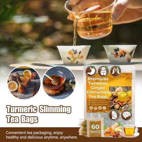 Turmeric Ginger Cinnamon Tea 100% Natural - 60PCS Tea Bags - HOT - Picture 2 of 12