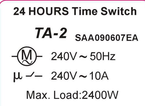 Electric Timer switch programable, 24 Hrs. Cycle, for domestic appliances. - Picture 3 of 5