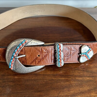Leatherock Western Style Belt w/ Awesome Buckle Western Icons Tooled Belt | Stetson main image 4