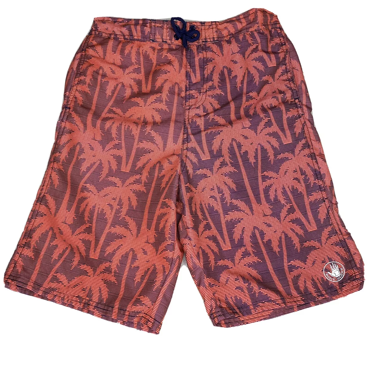 Body Glove Boy s Orange Blue Tropical Palm Tree Print Swim Trunks
