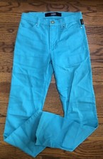VERSACE Authentic Turquoise Cotton Pants Size 28 Waist