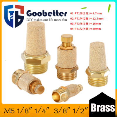 Pneumatik Schalldämpfer Drosselschalldämpfer Zoll M5 1/8 1/4 3/8 1/2 Druckluft