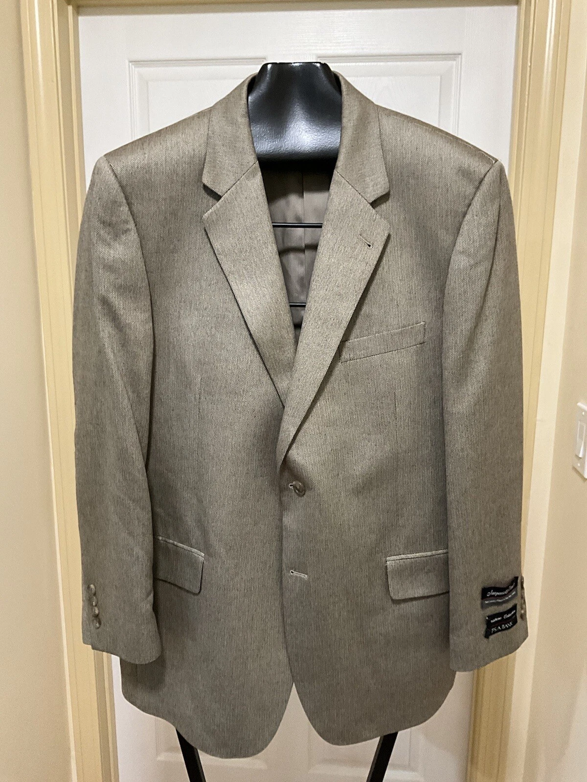 New Jos. A. Bank Signature Collection Silk/Camel Hair Blazer 46R Lt Green