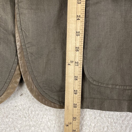 Danier Leather Linen Large Brown Mens Jacket Suit Coat - Picture 7 of 12
