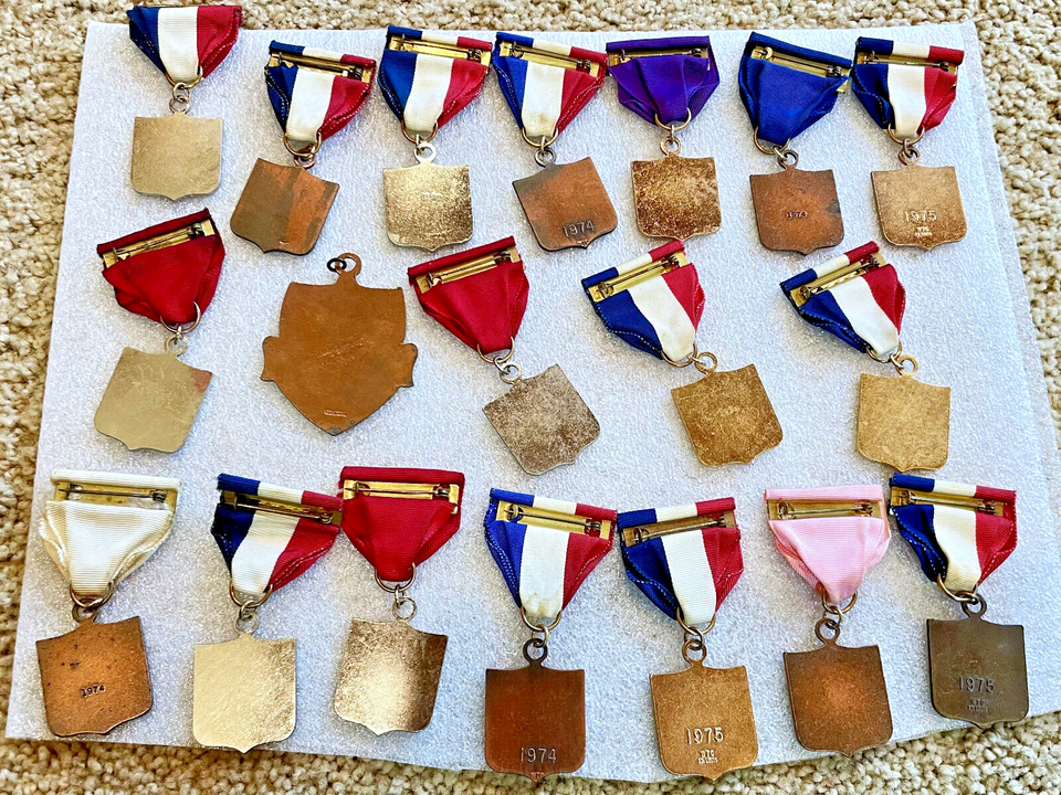 Lot 1970s National AAU Baton Twirling Championship Medals Gold Silver