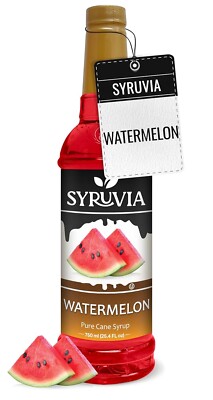 Syruvia Watermelon Syrup 25.4 fl oz, Kosher, Gluten-Free, Perfect for Drinks