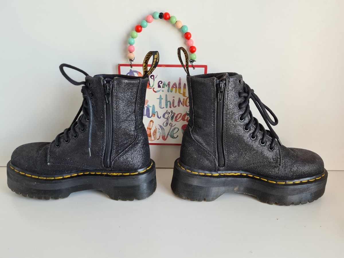 Dr Martens Molly glitter Jadon platform quad sole chunky boots UK3